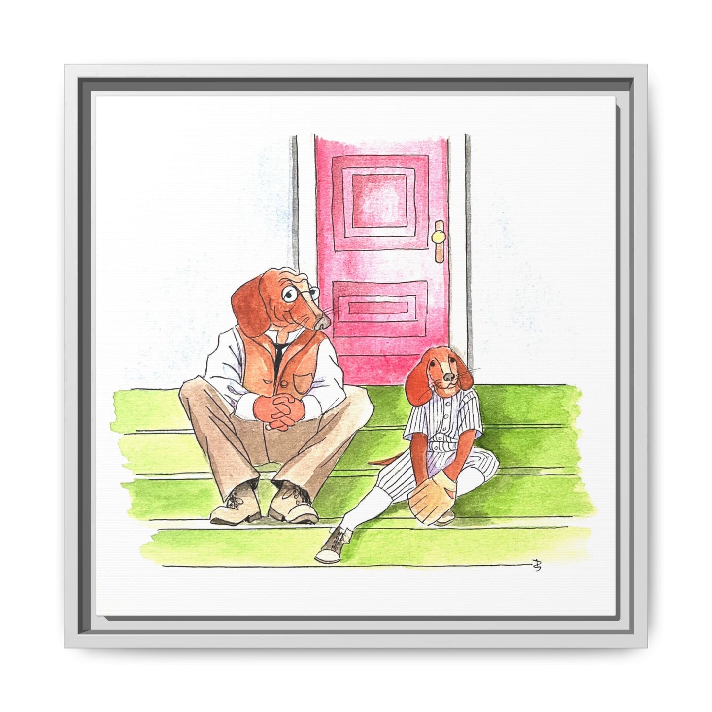 Dogi Fun Matte Canvas Framed