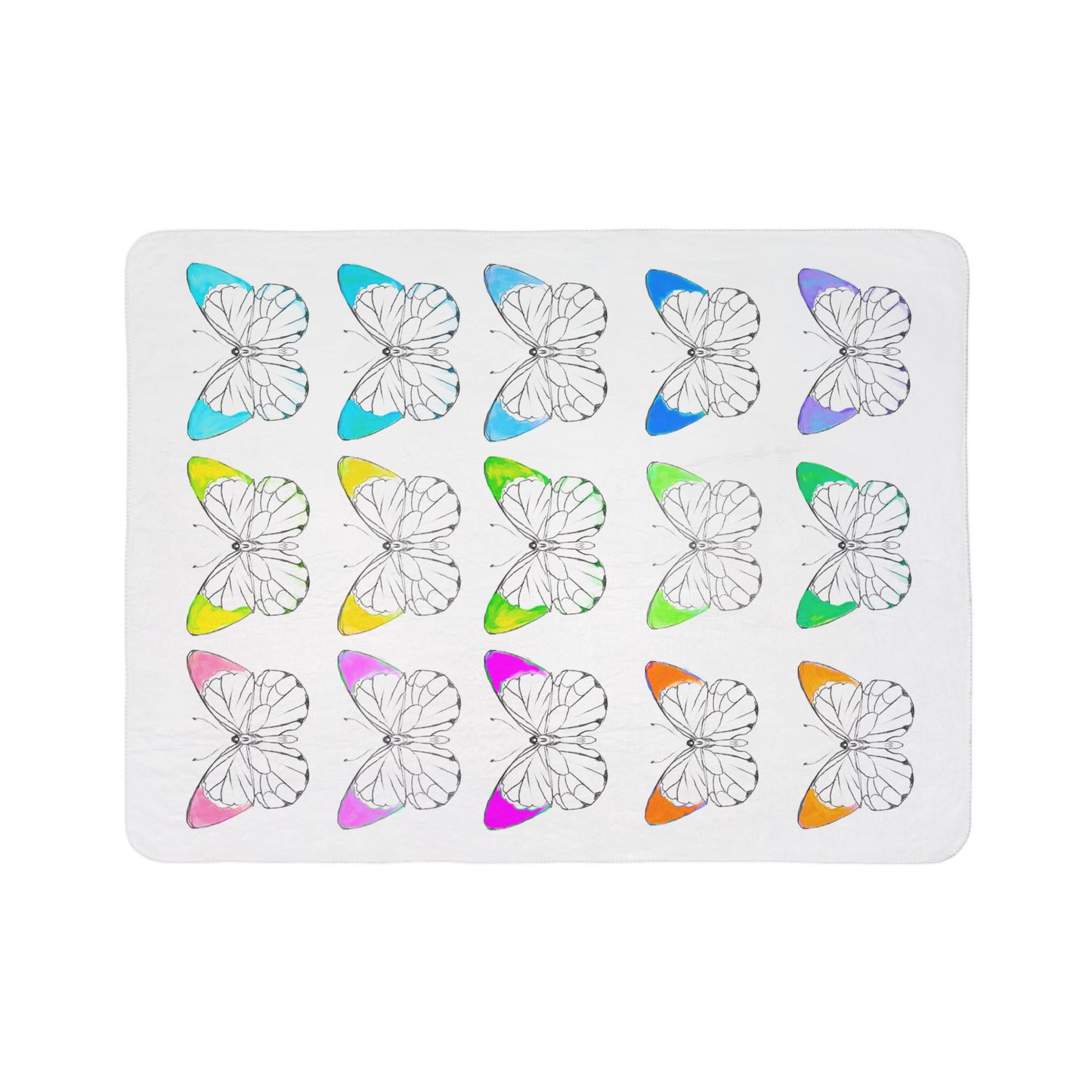 Fleece Sherpa Blanket Chromatic Flutter