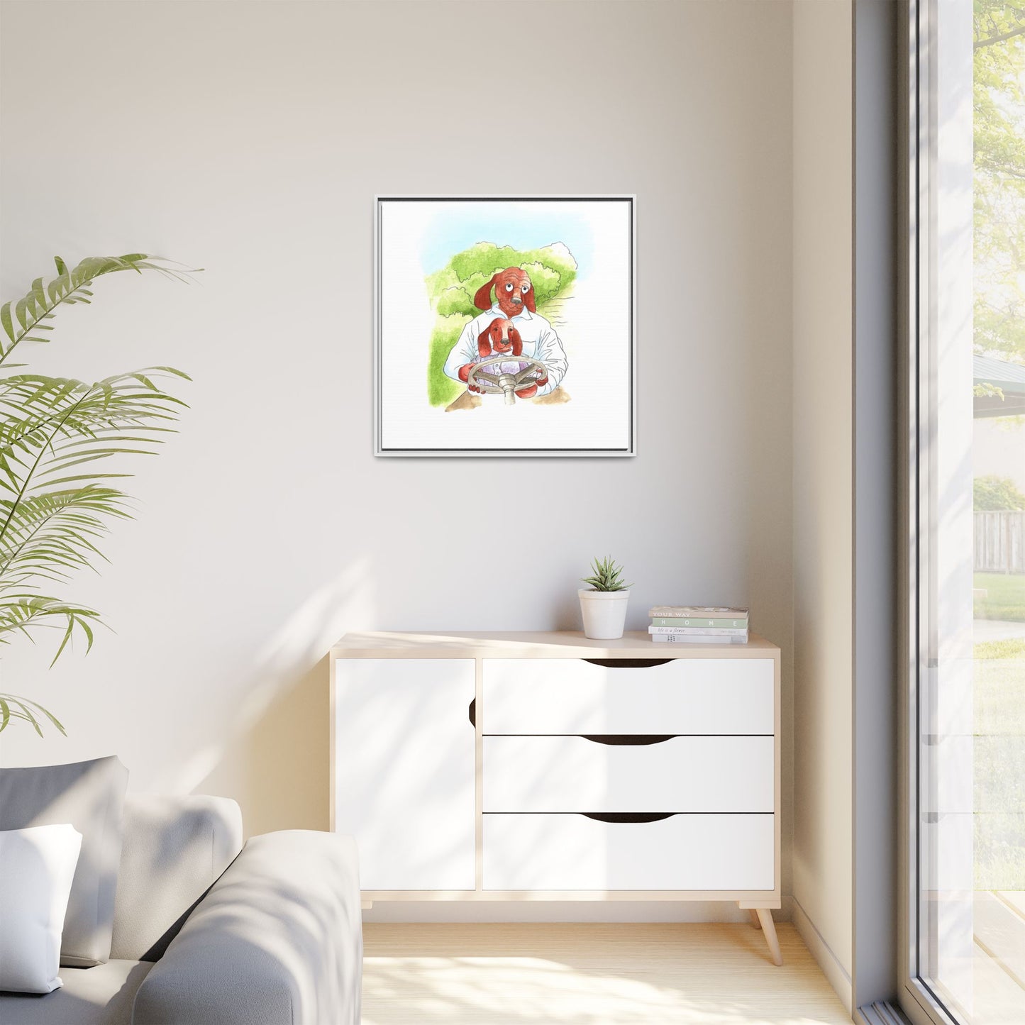 Dogi Fun Matte Canvas Framed