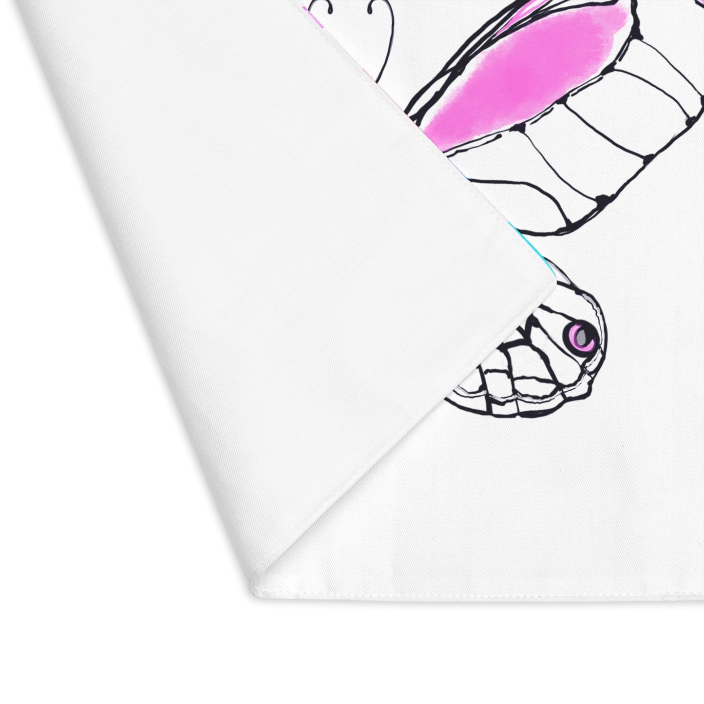 Butterfly Flutterstripe Placemat in Pink with Multi-color Stripe Border (1 pc) cotton