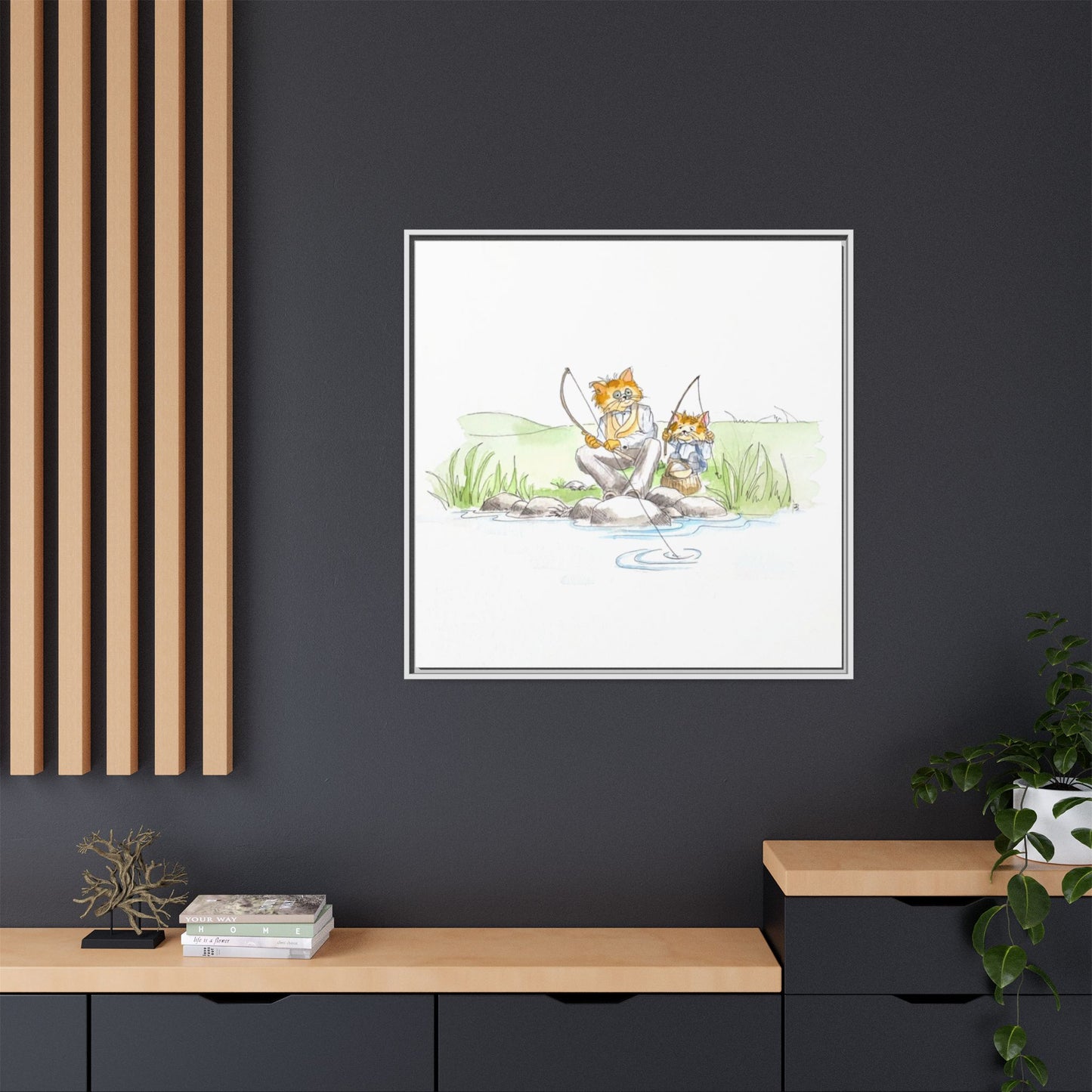 Kitty Fun Matte Canvas Framed