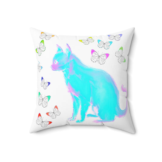 Colorful Cats & Dog  Polyester Square Pillow Gratitude gives....