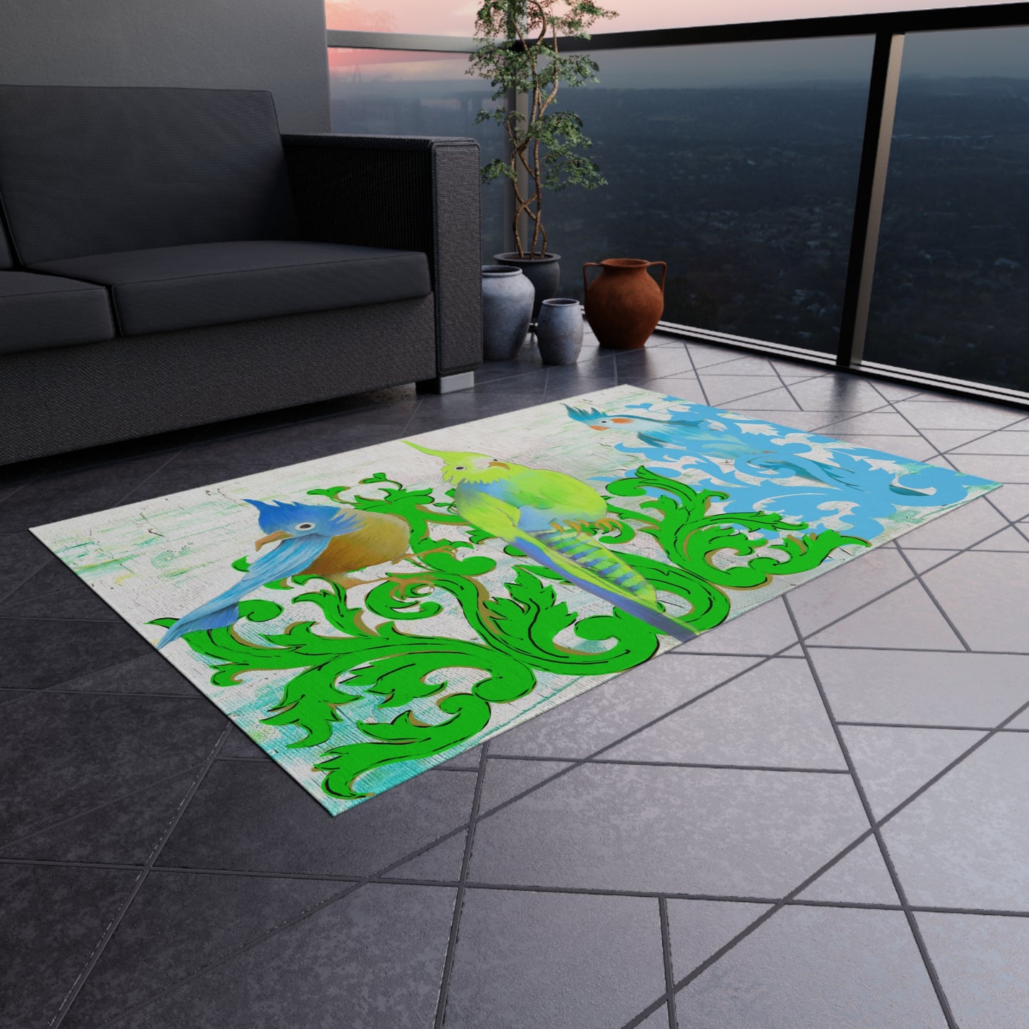 Indoor/Outdoor Rug Jolly Birds