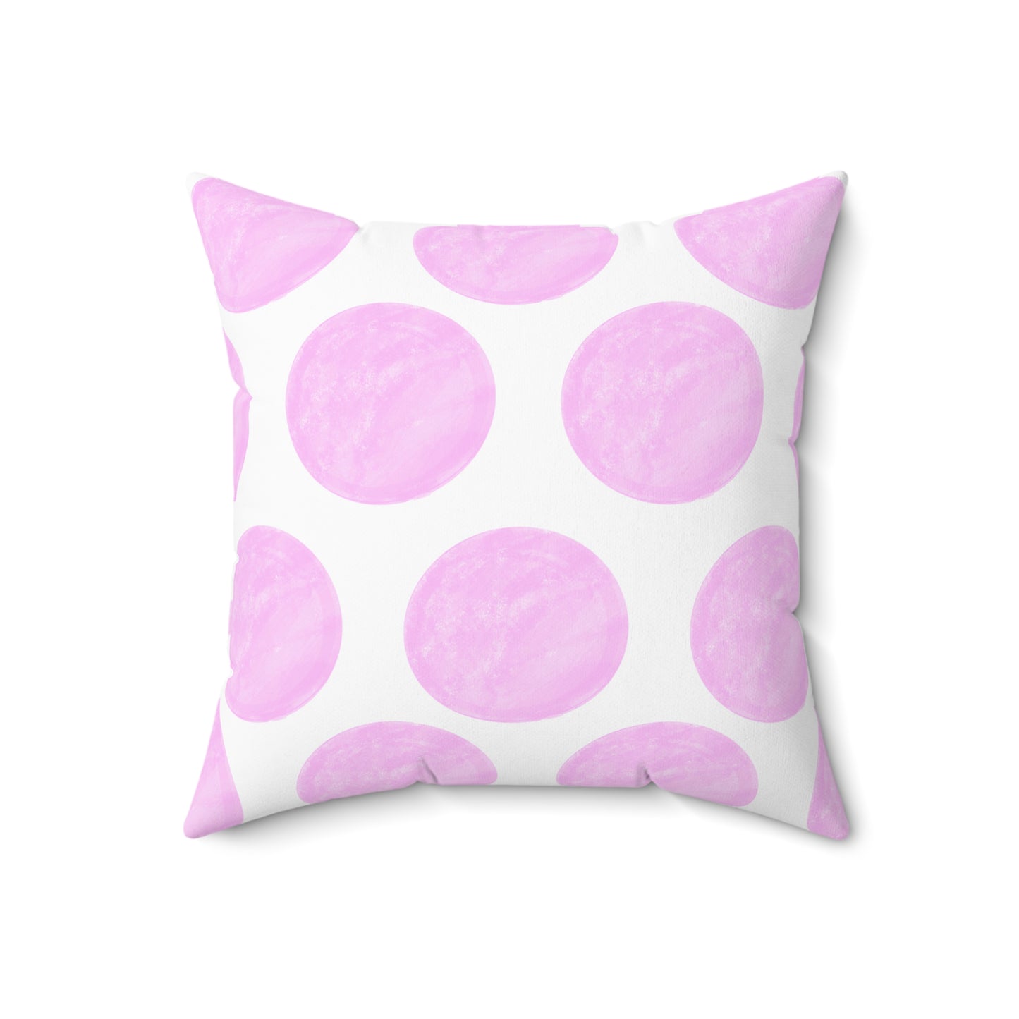 Polka Dot Palette Polyester Square Pillow light pink