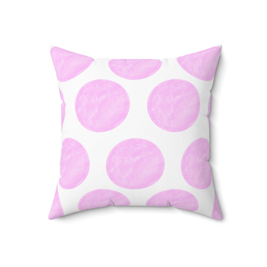 Polka Dot Palette Polyester Square Pillow light pink