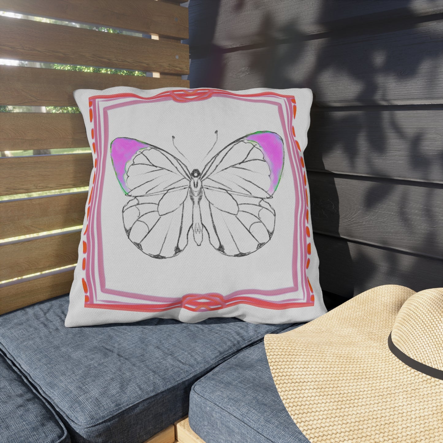 Chroma Outdoor Pillow Raspberry Orange "Light from within..."
