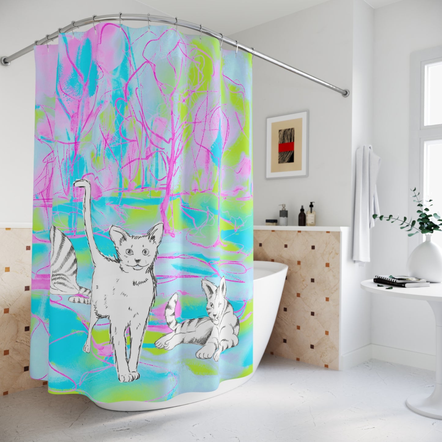 Kitty Fun Shower Curtains