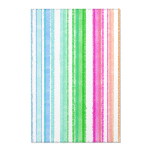Watercolor Stripes Area Rug
