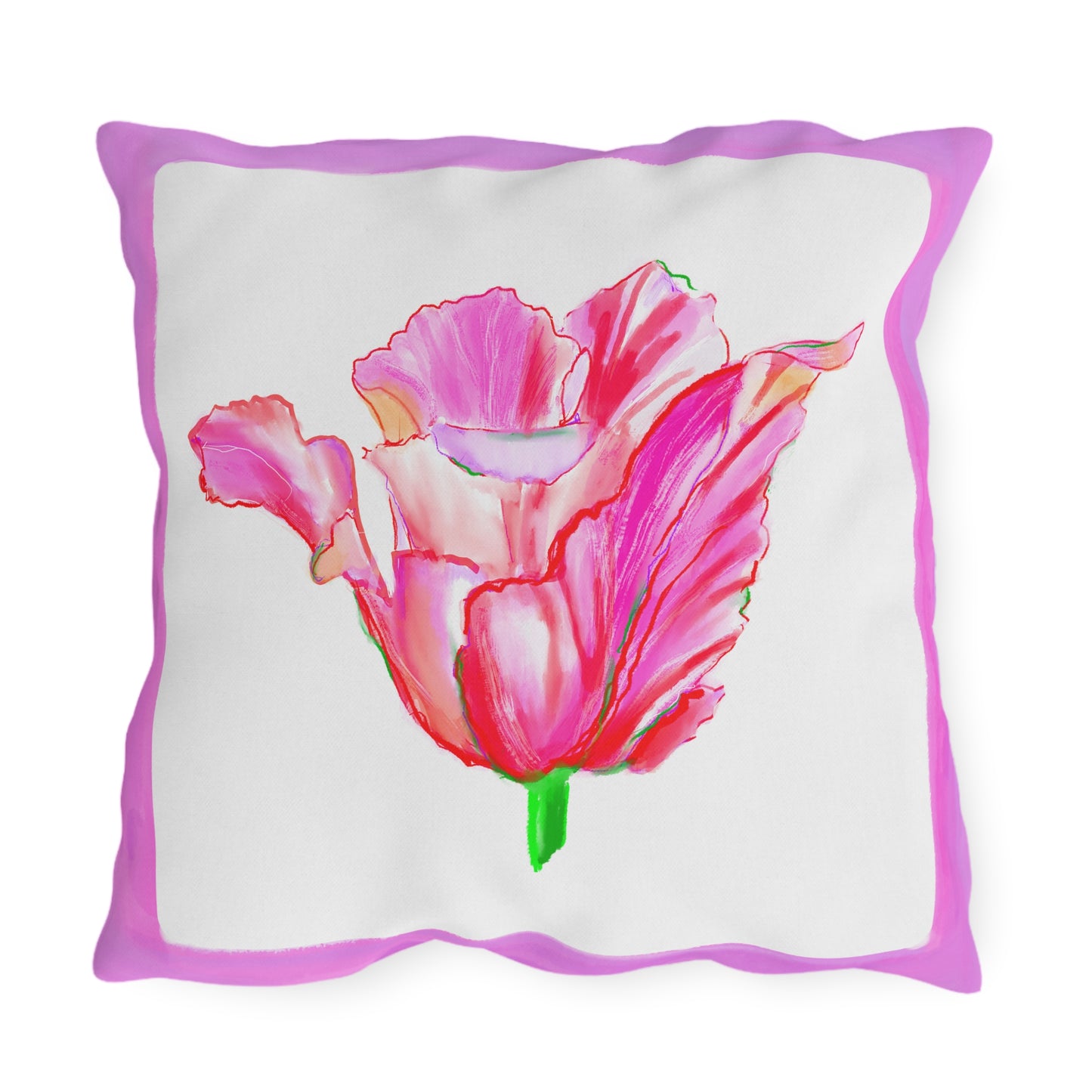 Vibrant Tulips Outdoor Pillows