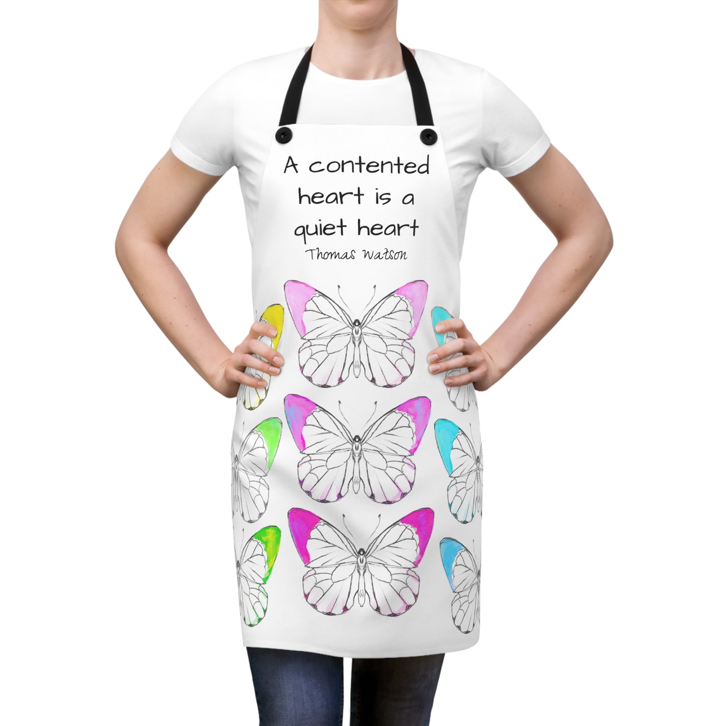 Chroma Apron A contented heart is a quiet heart- Thomas Watson