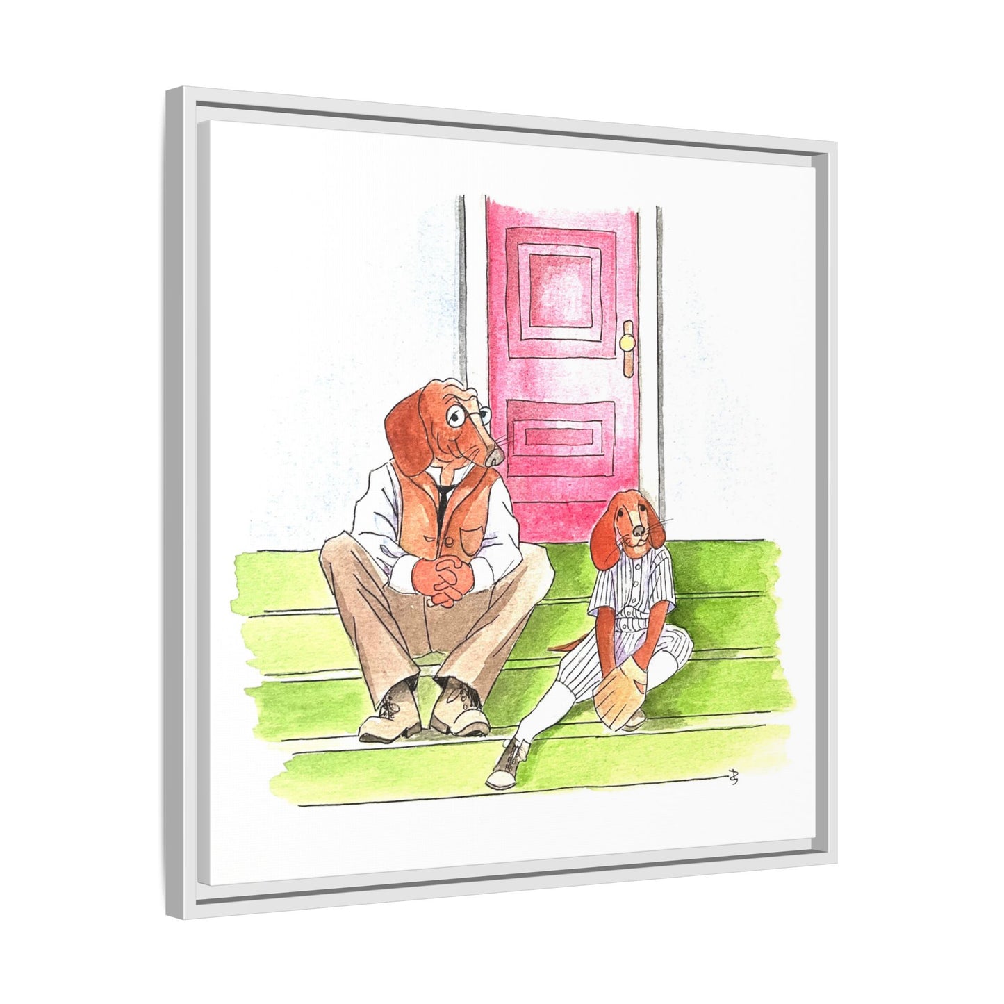 Dogi Fun Matte Canvas Framed