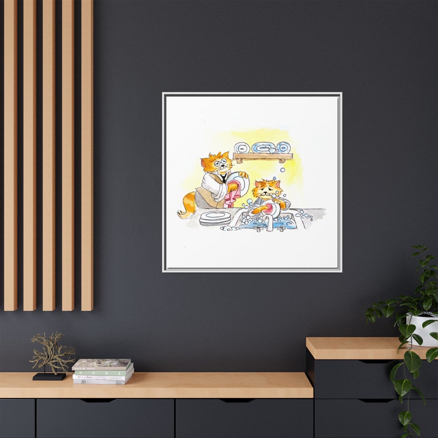 Kitty Fun Matte Canvas Framed