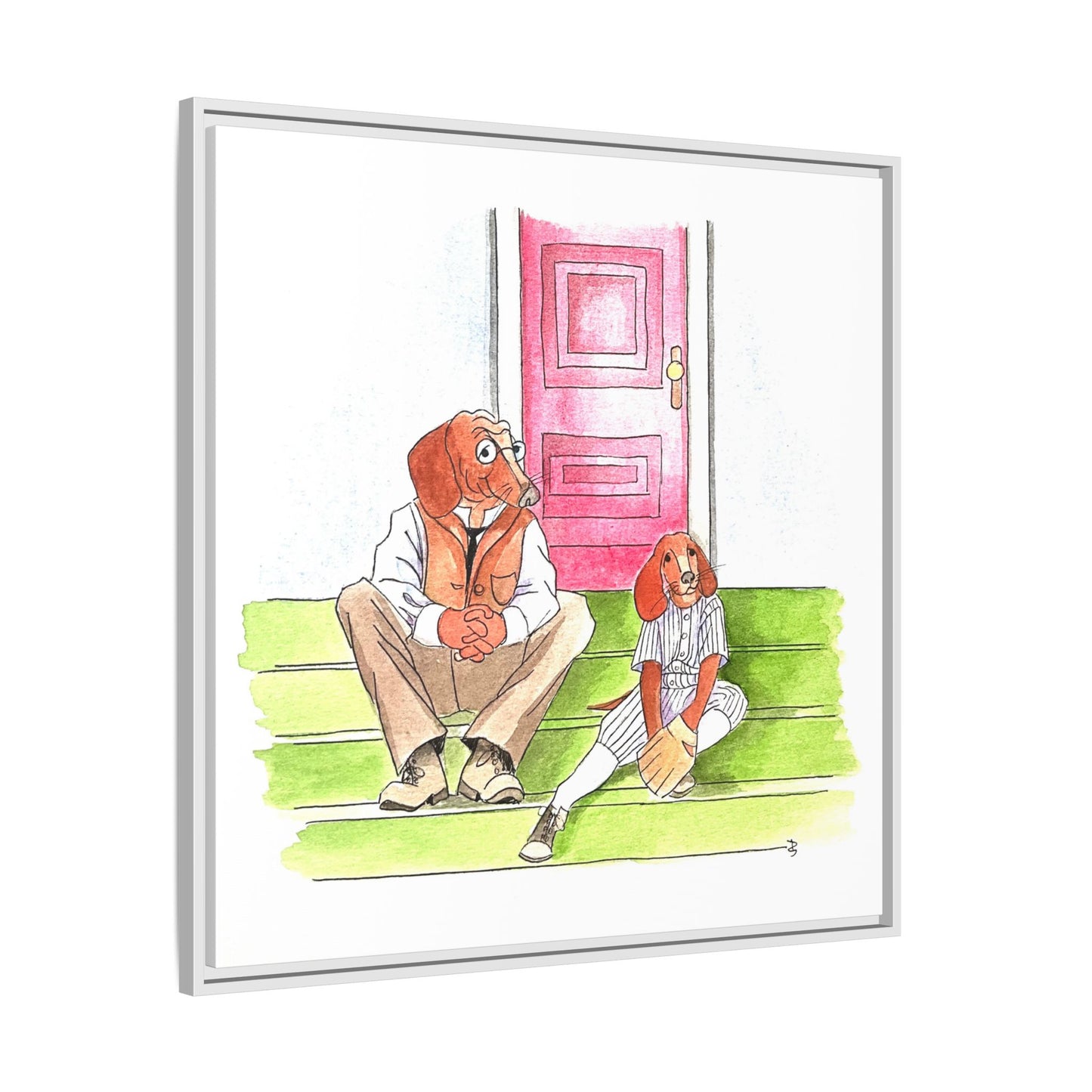 Dogi Fun Matte Canvas Framed