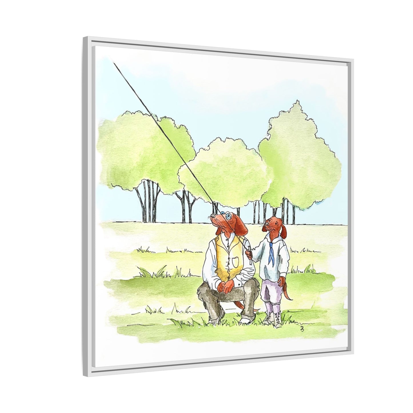 Dogi Fun Matte Canvas Framed