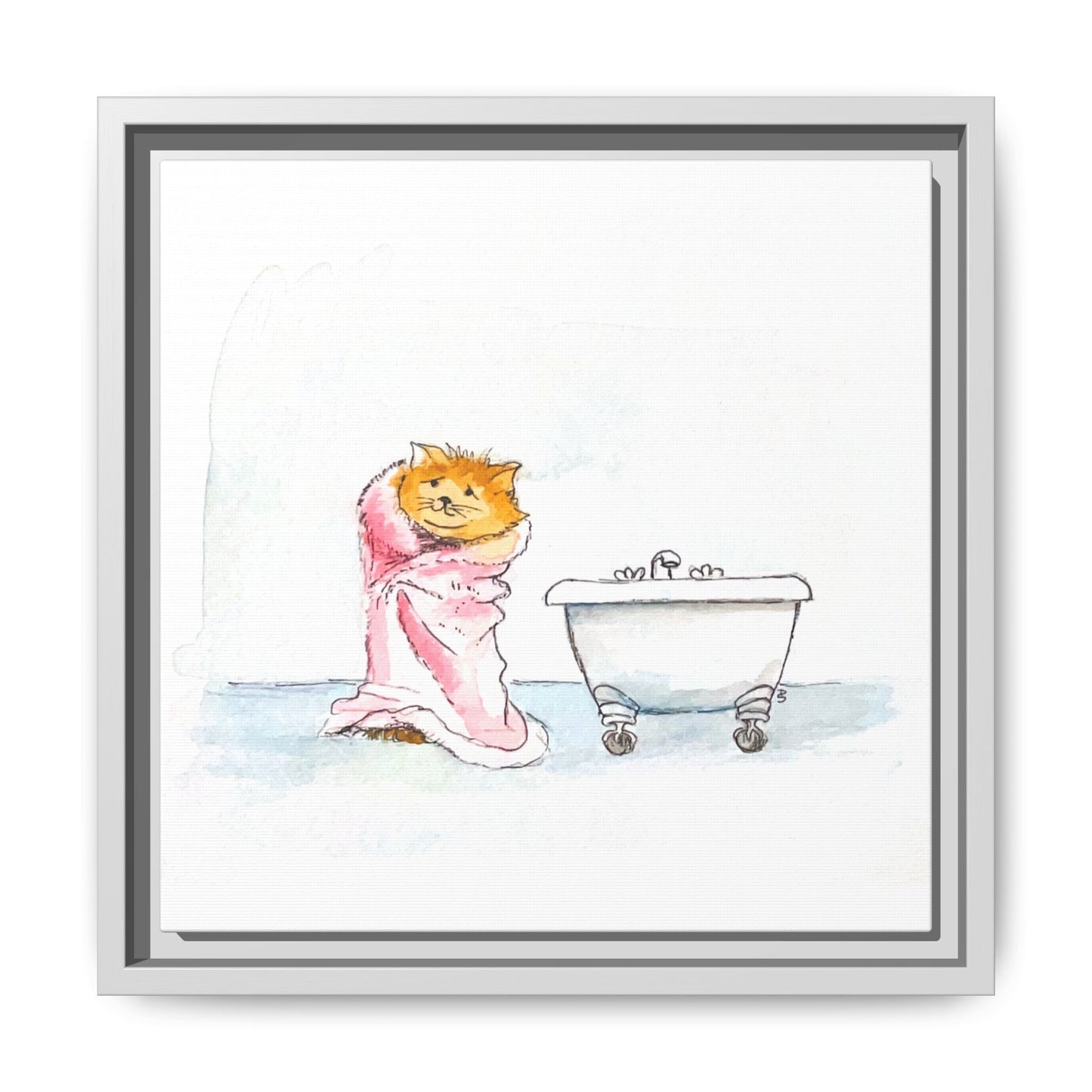 Kitty Fun Matte Canvas Framed