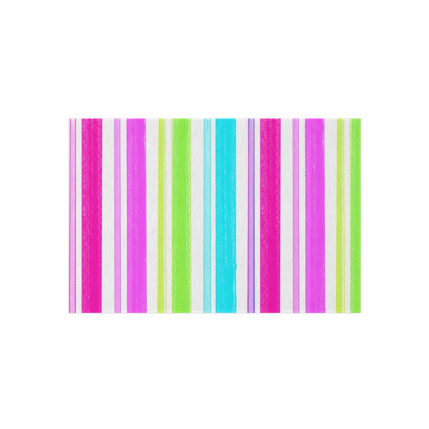 Butterfly Flutterstripe Outdoor Rug , Pinks, Greens, Aqua