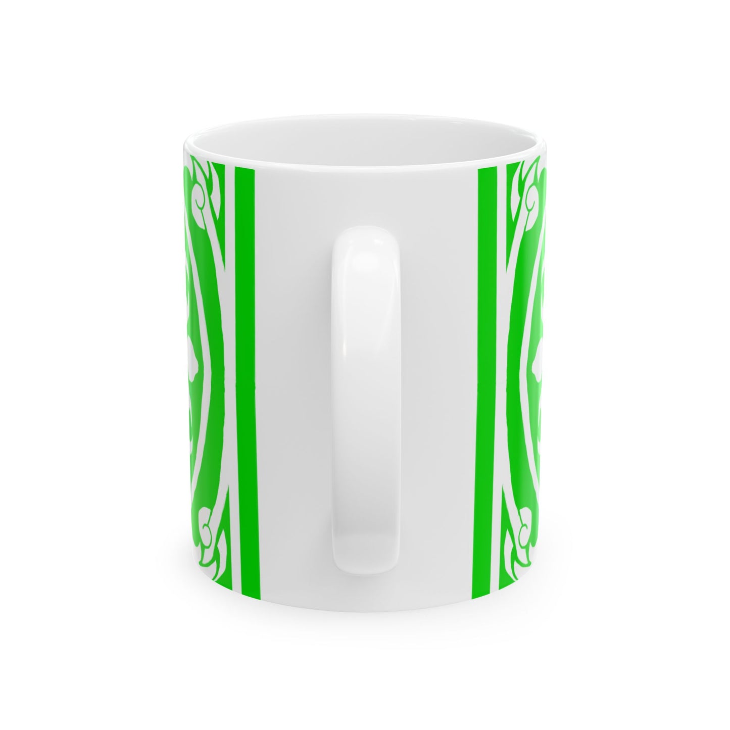 Scrollwork Ceramic Mug Green