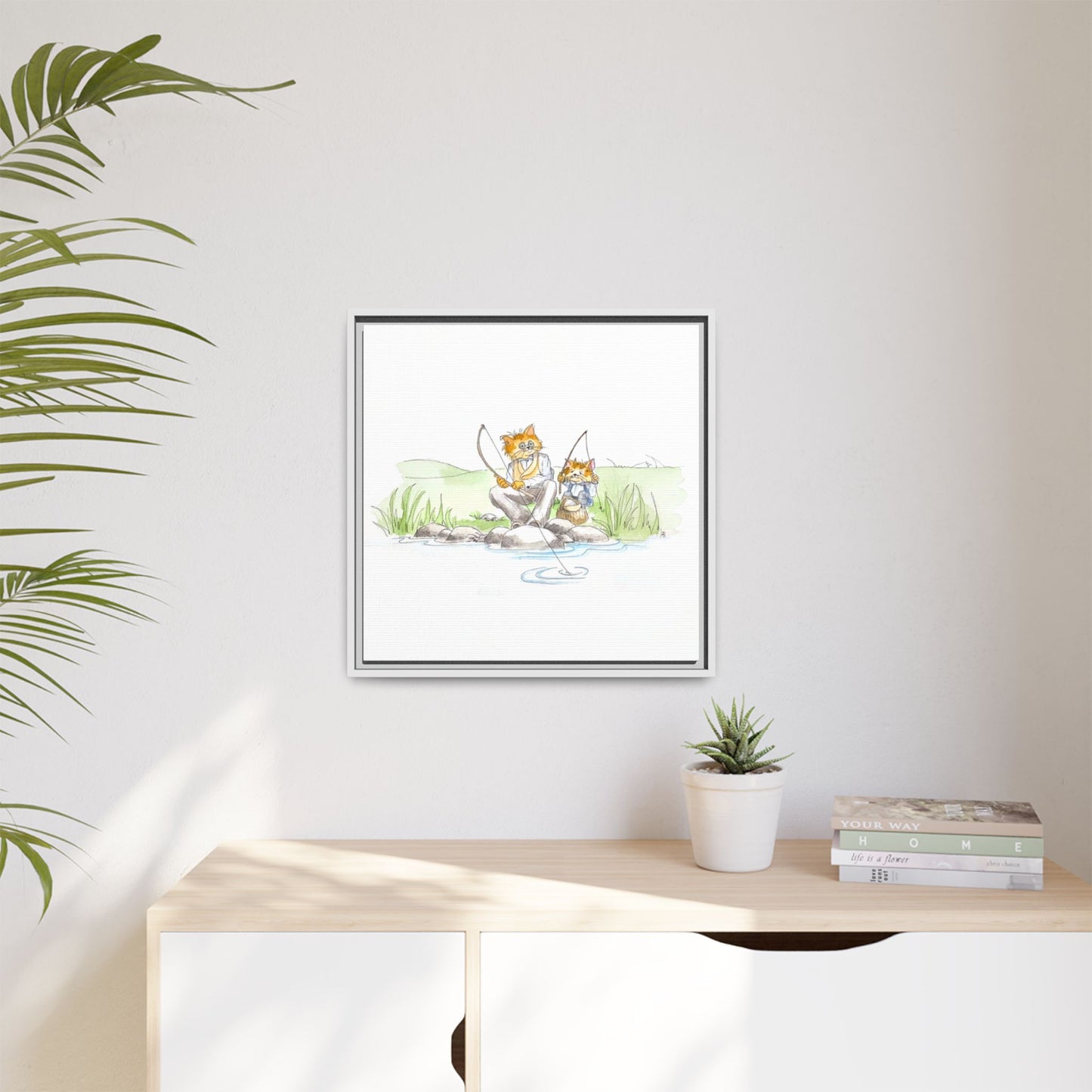Kitty Fun Matte Canvas Framed