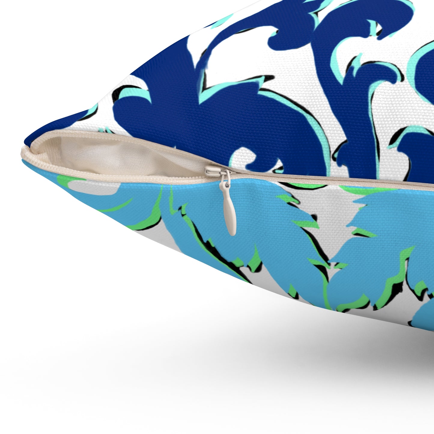 Scrollwork Polyester Square Pillow "Love the Lord..."