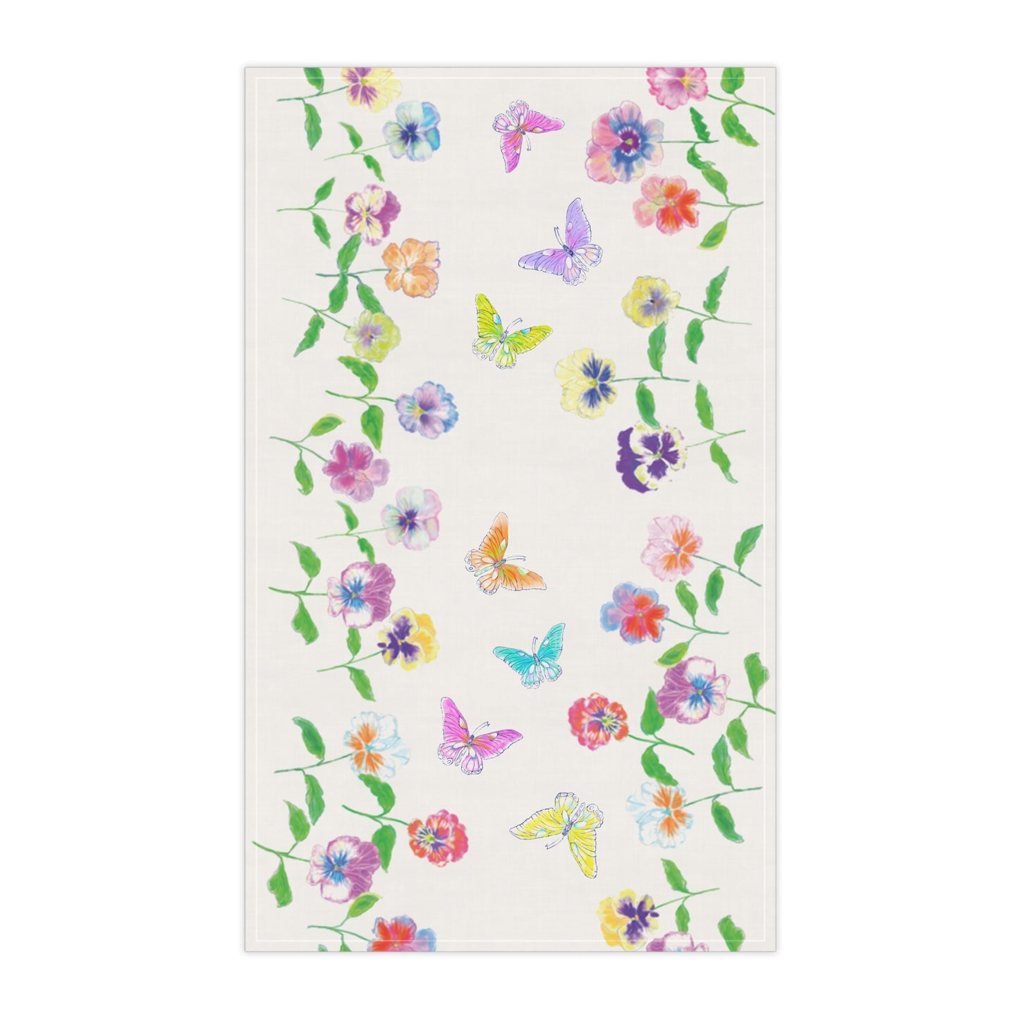 Flower Fun Tea Towel Pansy