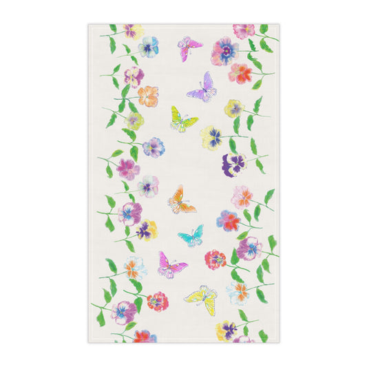 Flower Fun Tea Towel Pansy