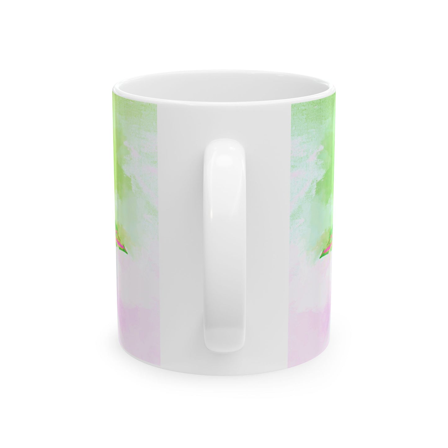 Zinnia Color Splash Mug in Green "Seek Him early"