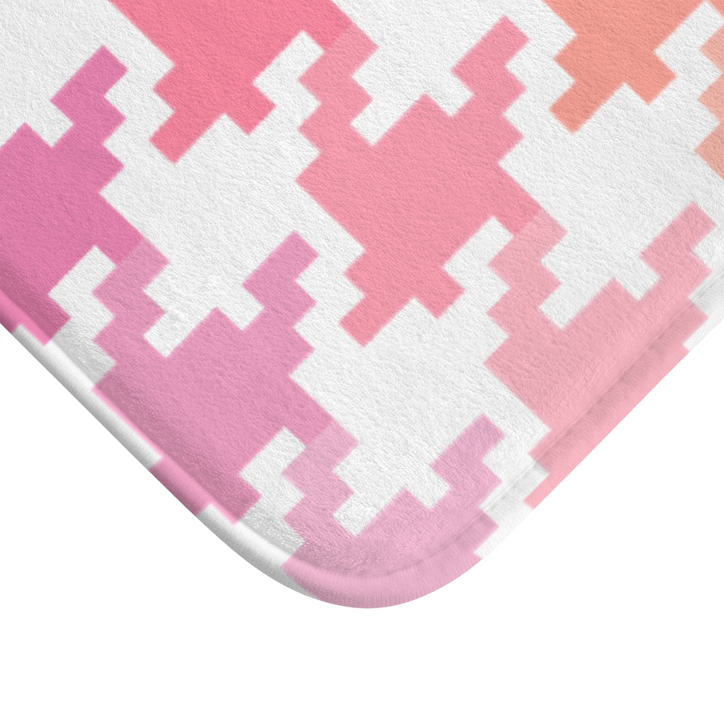 Bath Mats Houndstooth Fun Pink/Orange