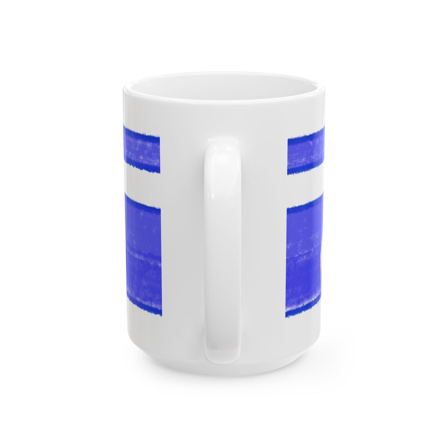 Mega Stripe Dogi Butterfly Flutter Ceramic Mug, (11oz, 15oz), Ultramarine Chihuahua