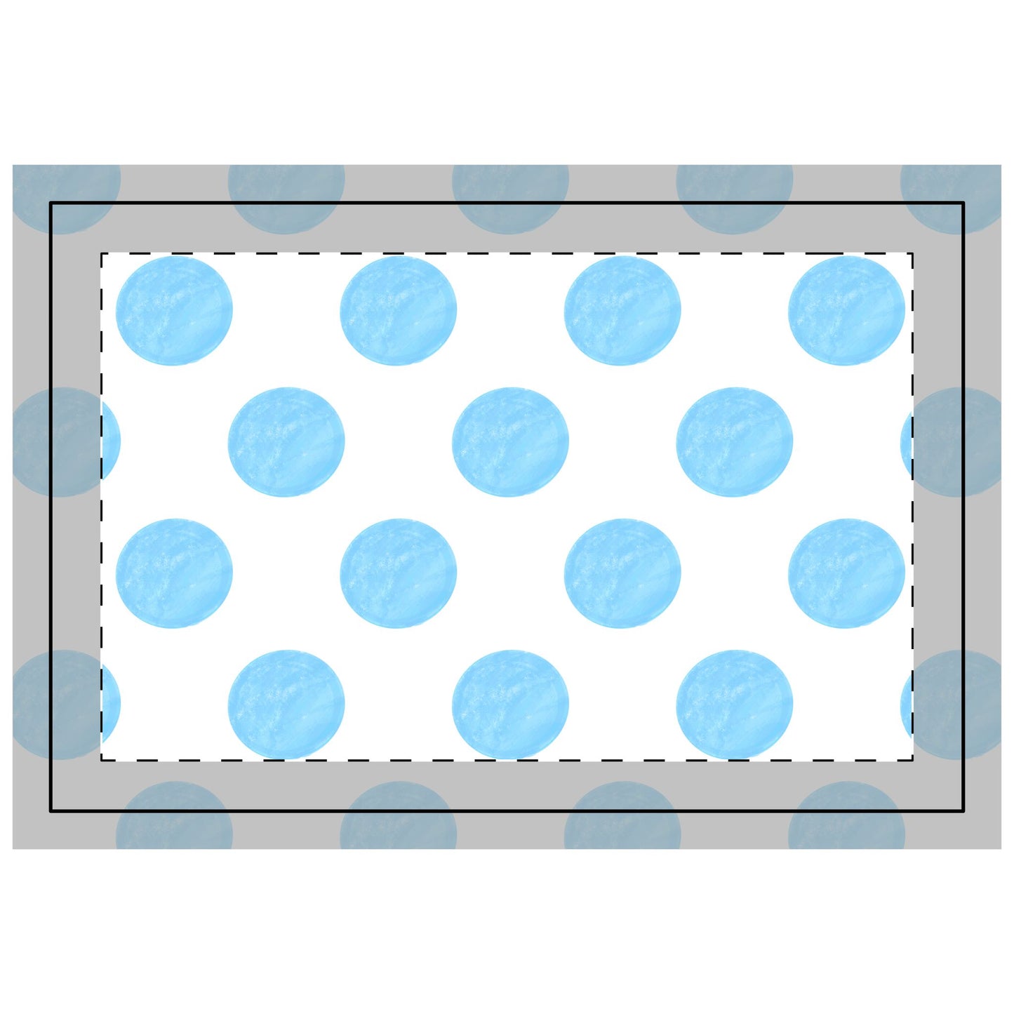 Polka Dot Polyester Quilted Placemat- Polka Dot Baby Blue