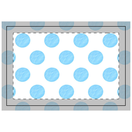Polka Dot Polyester Quilted Placemat- Polka Dot Baby Blue