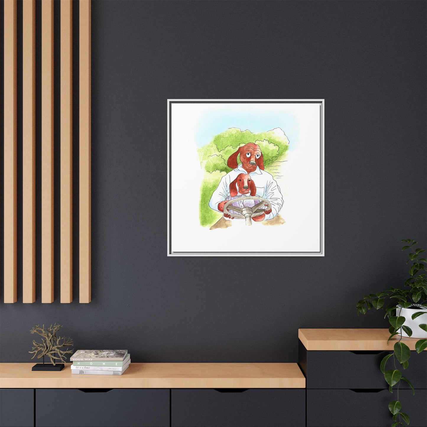 Dogi Fun Matte Canvas Framed
