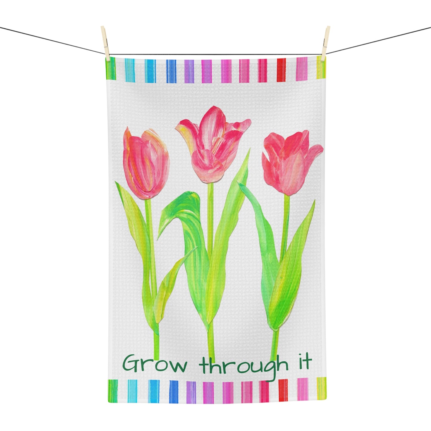 Vibrant Tulip Microfiber Tea Towel Grow through it