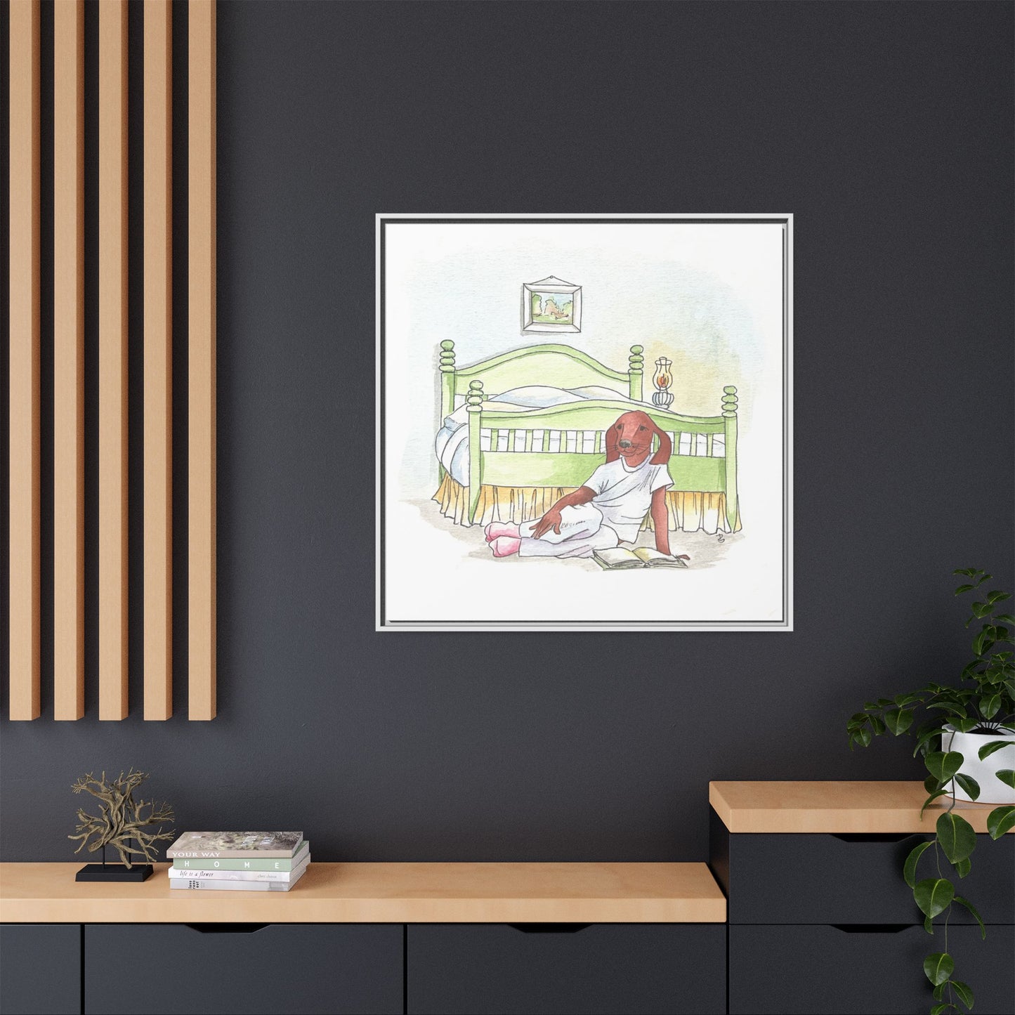 Dogi Fun Matte Canvas Framed