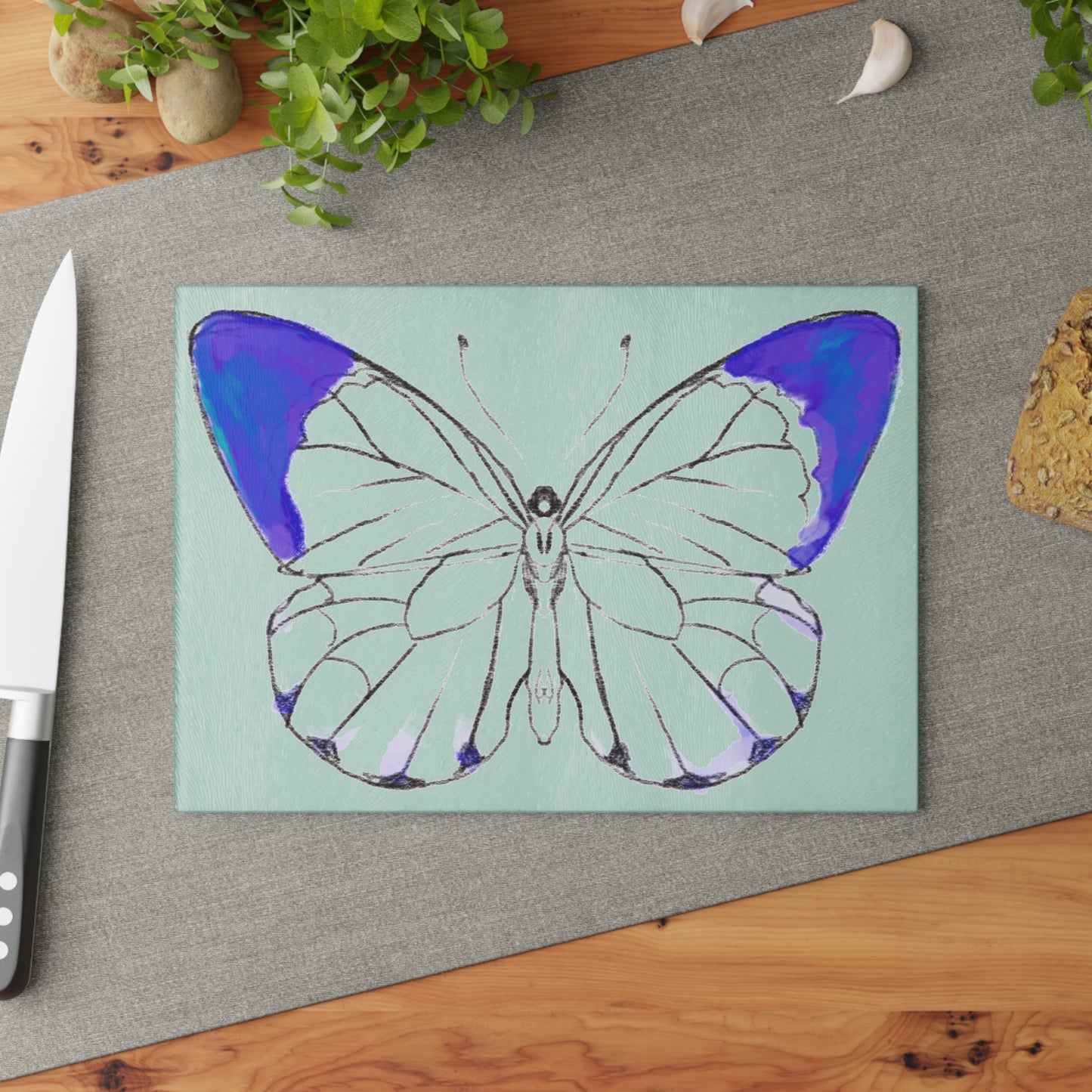 Chroma Glass Cutting Board Navy