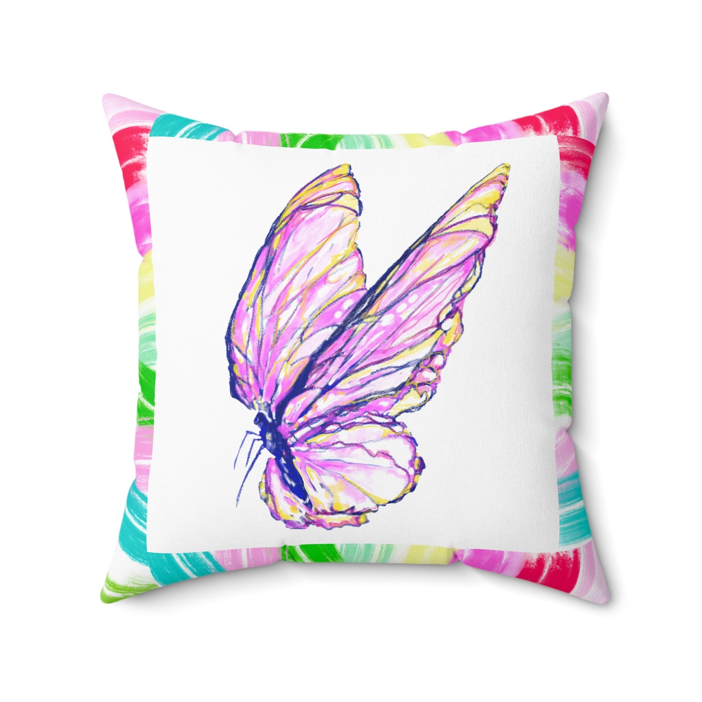 Mega Dot Polyester Square Pillow Do not be wise in your own eyes Butterfly