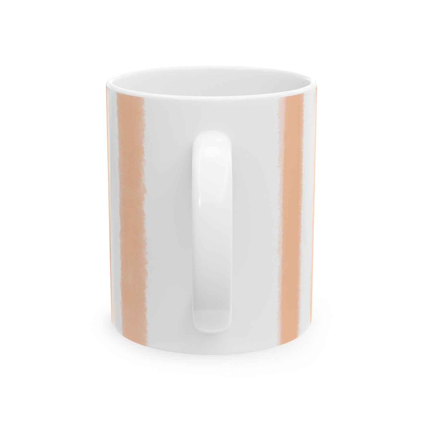Watercolor Stripe Ceramic Mug in Orange, 11oz