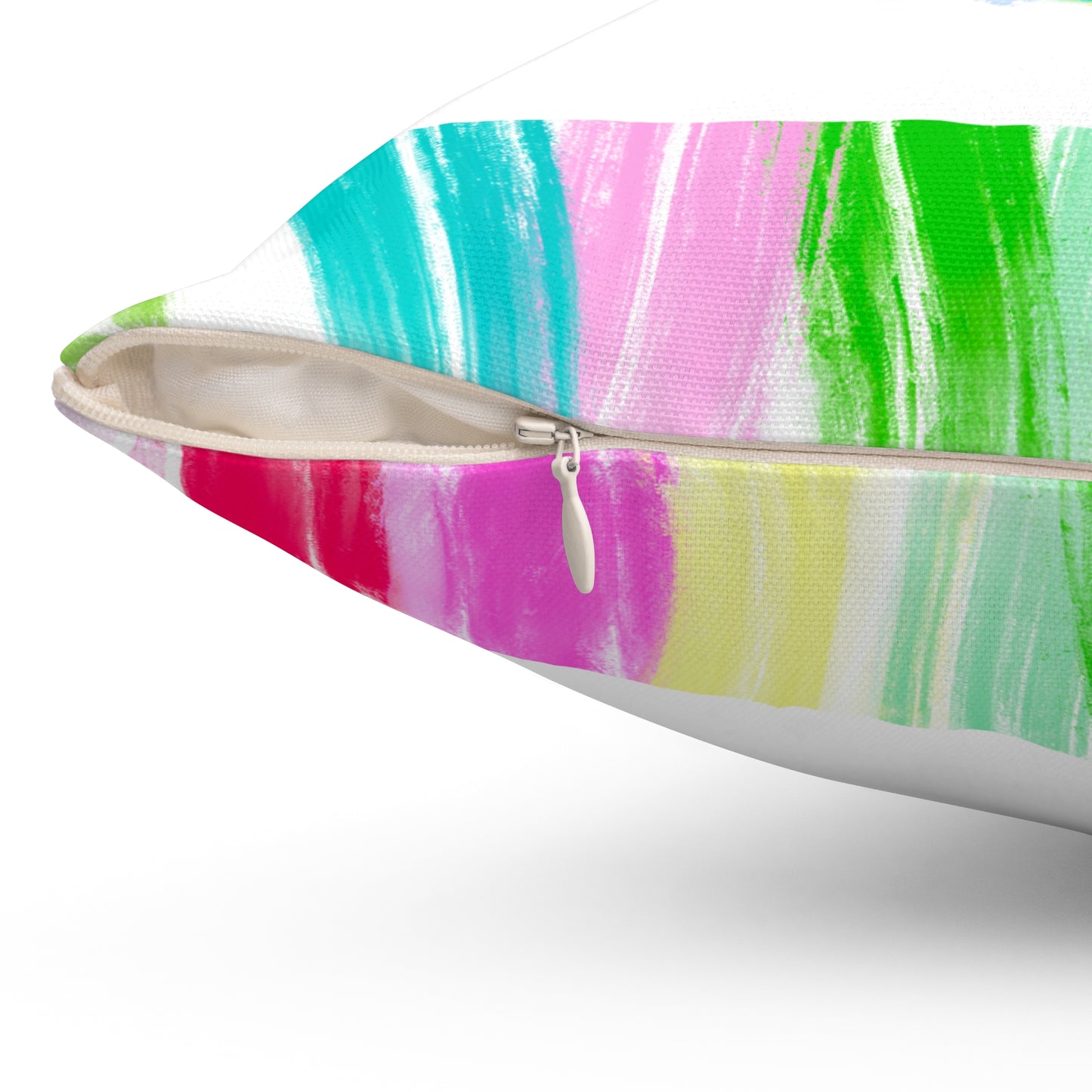 Mega Dot Polyester Square Pillow Birds