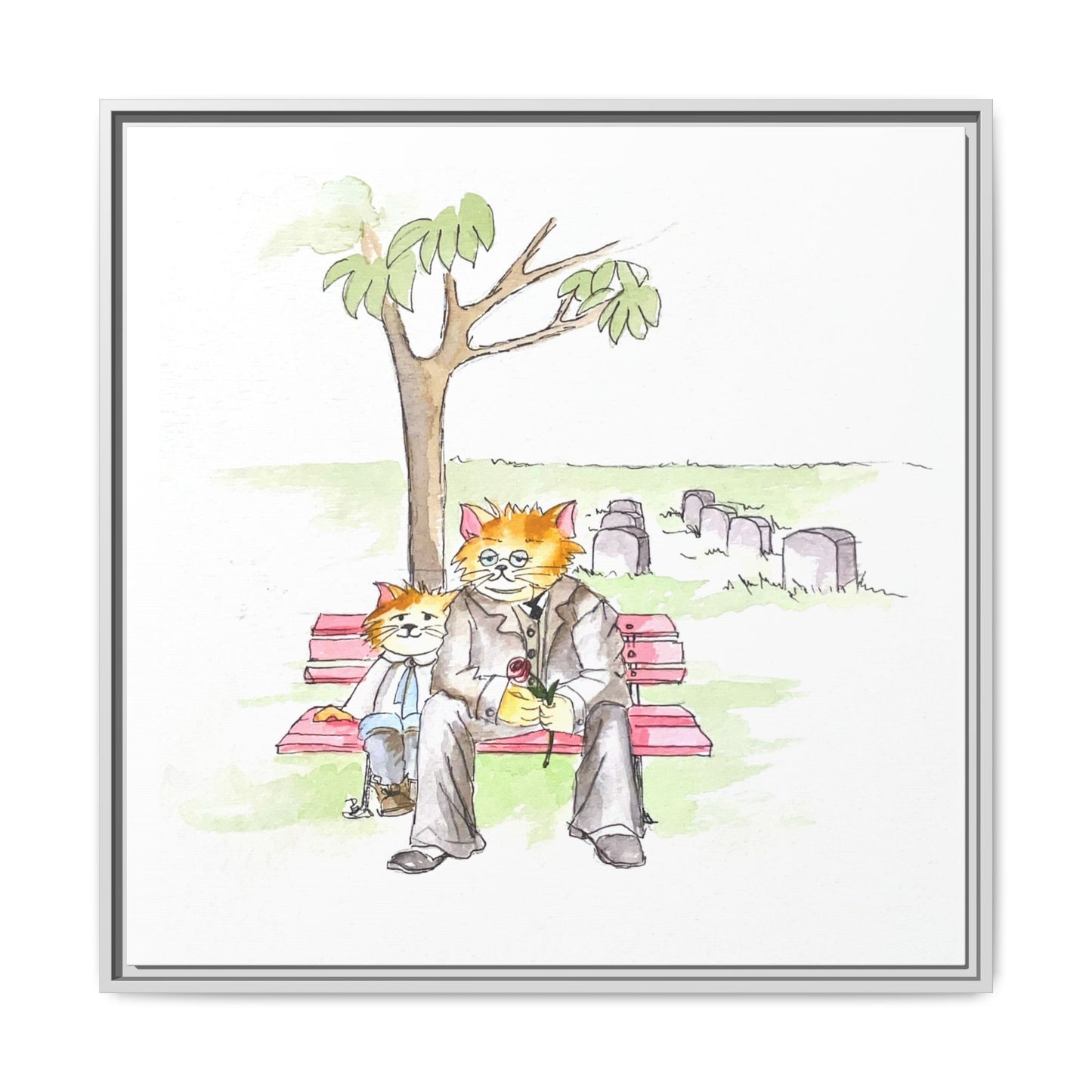 Kitty Fun Matte Canvas Framed