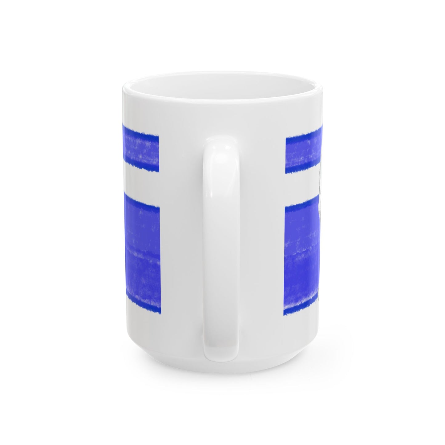 Mega Stripe Dogi Butterfly Flutter Ceramic Mug, (11oz, 15oz), Ultramarine Cocker Spaniel