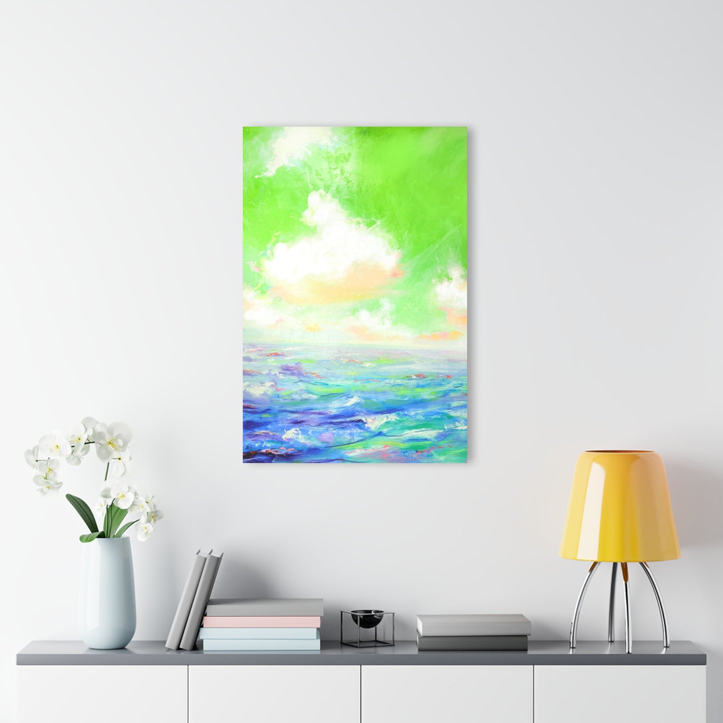 Acrylic Wall Art Ocean's Embrace Green Sky