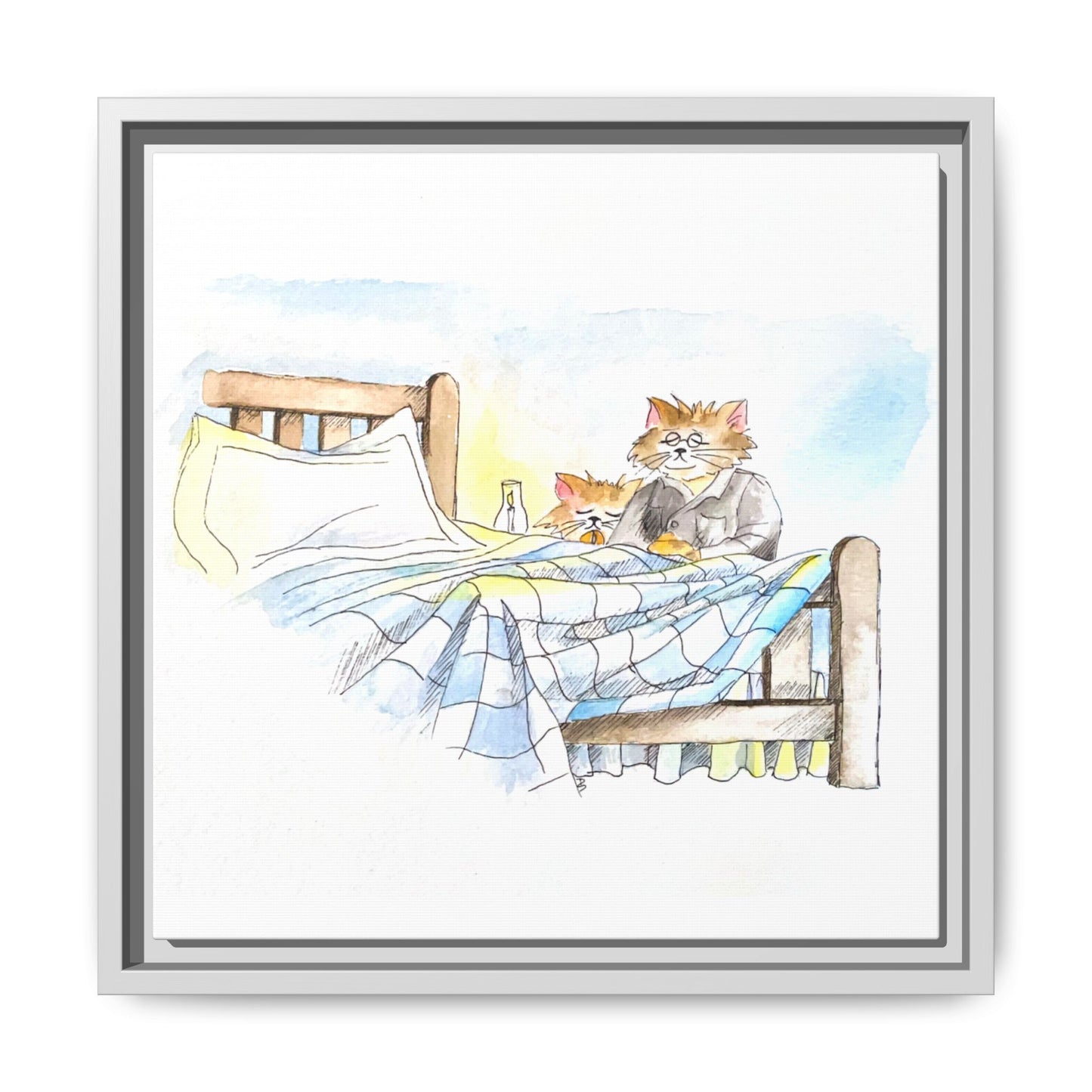 Kitty Fun Matte Canvas Framed