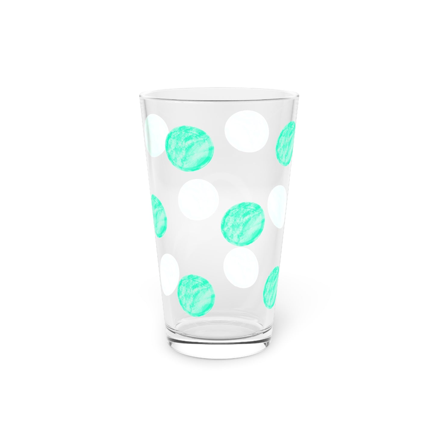 Polka Dot in Aqua, Pint Glass, 16oz