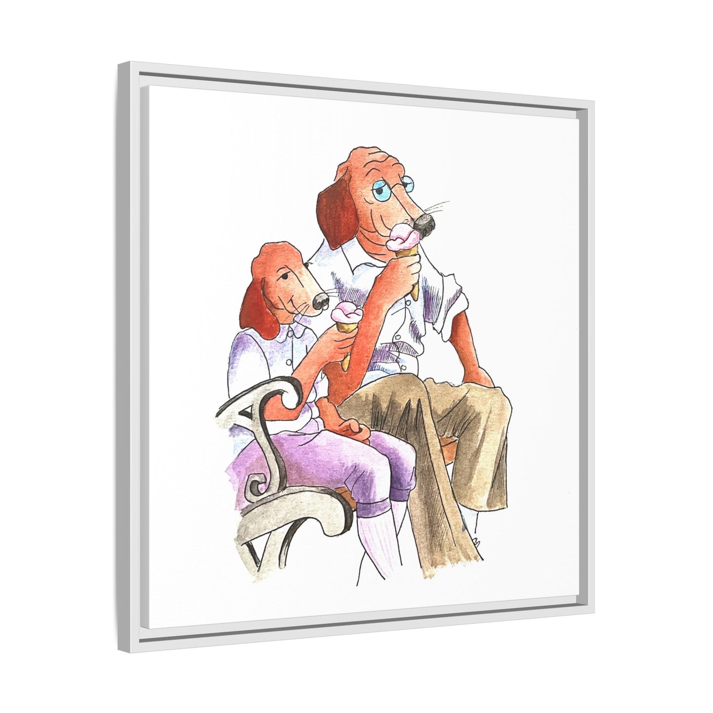 Dogi Fun Matte Canvas Framed