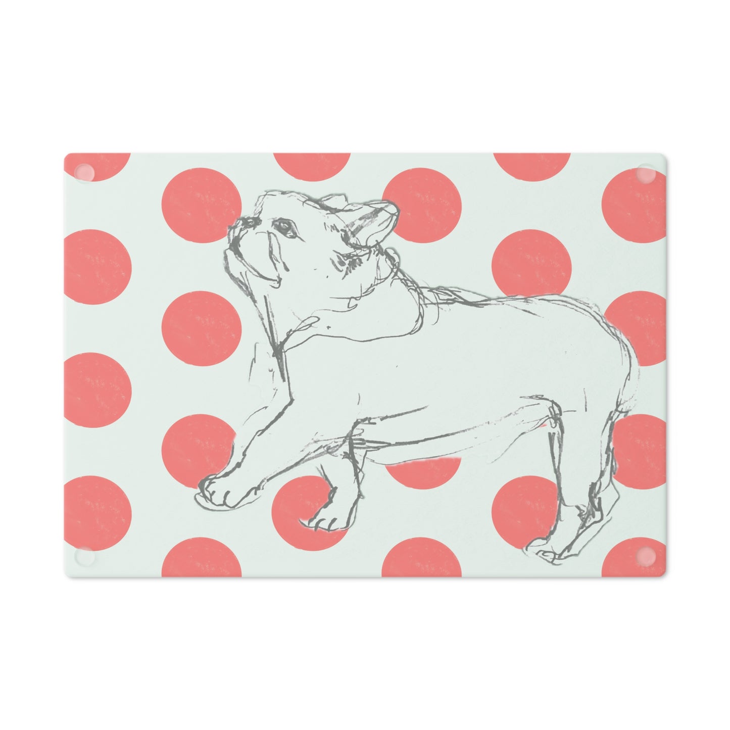 Glass Cutting Board Dot & Dog Board