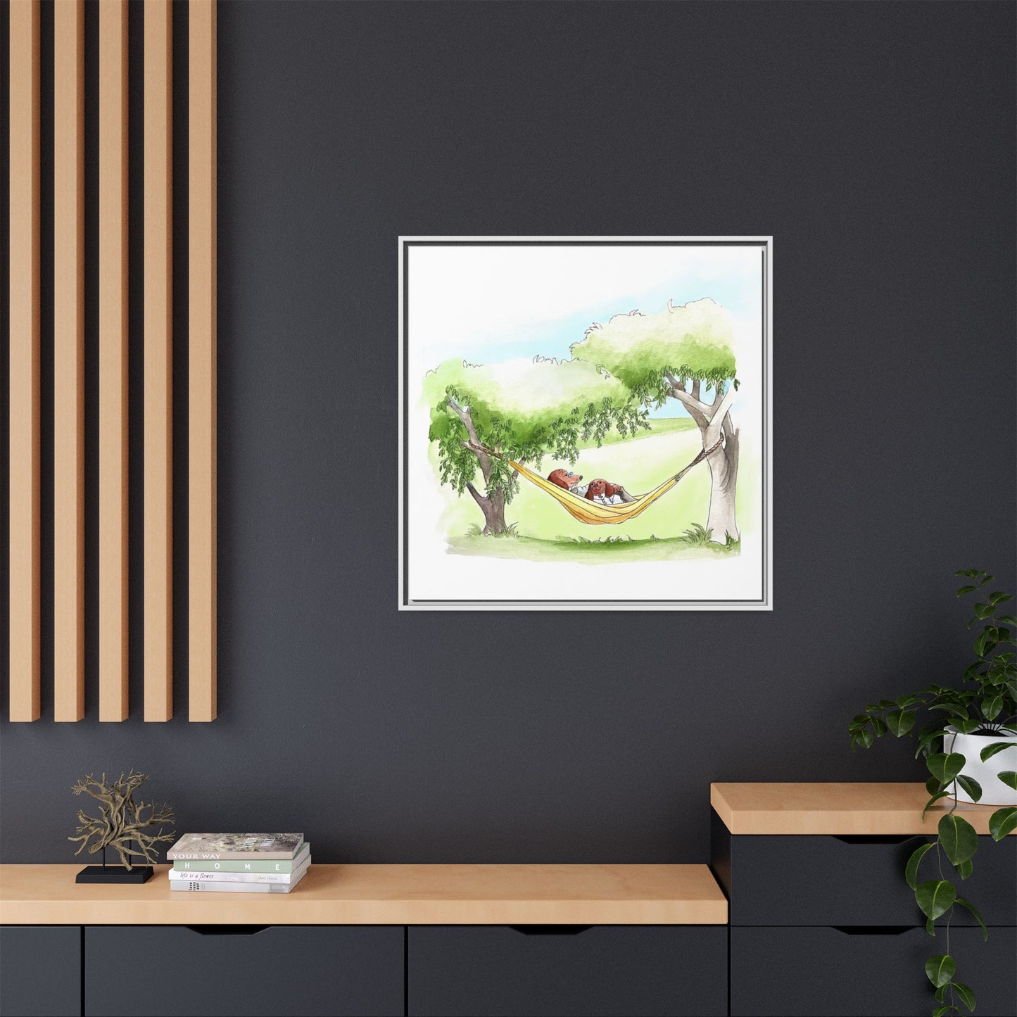 Dogi Fun Matte Canvas Framed