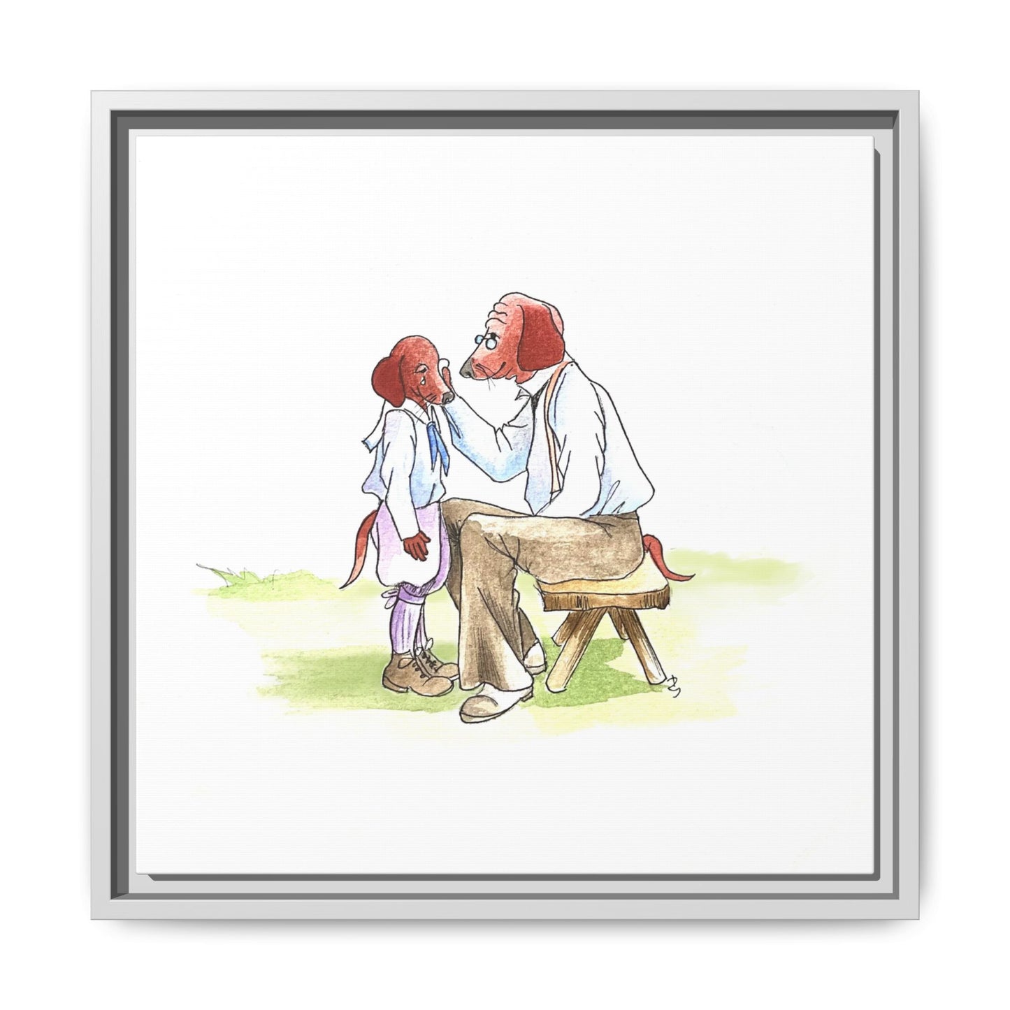 Dogi Fun Matte Canvas Framed