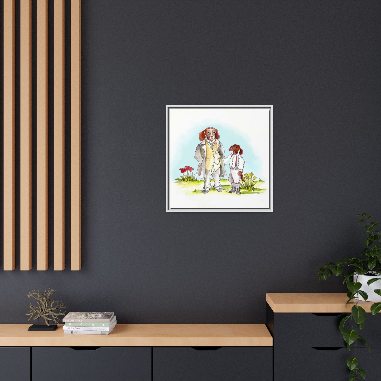 Dogi Fun Matte Canvas Framed