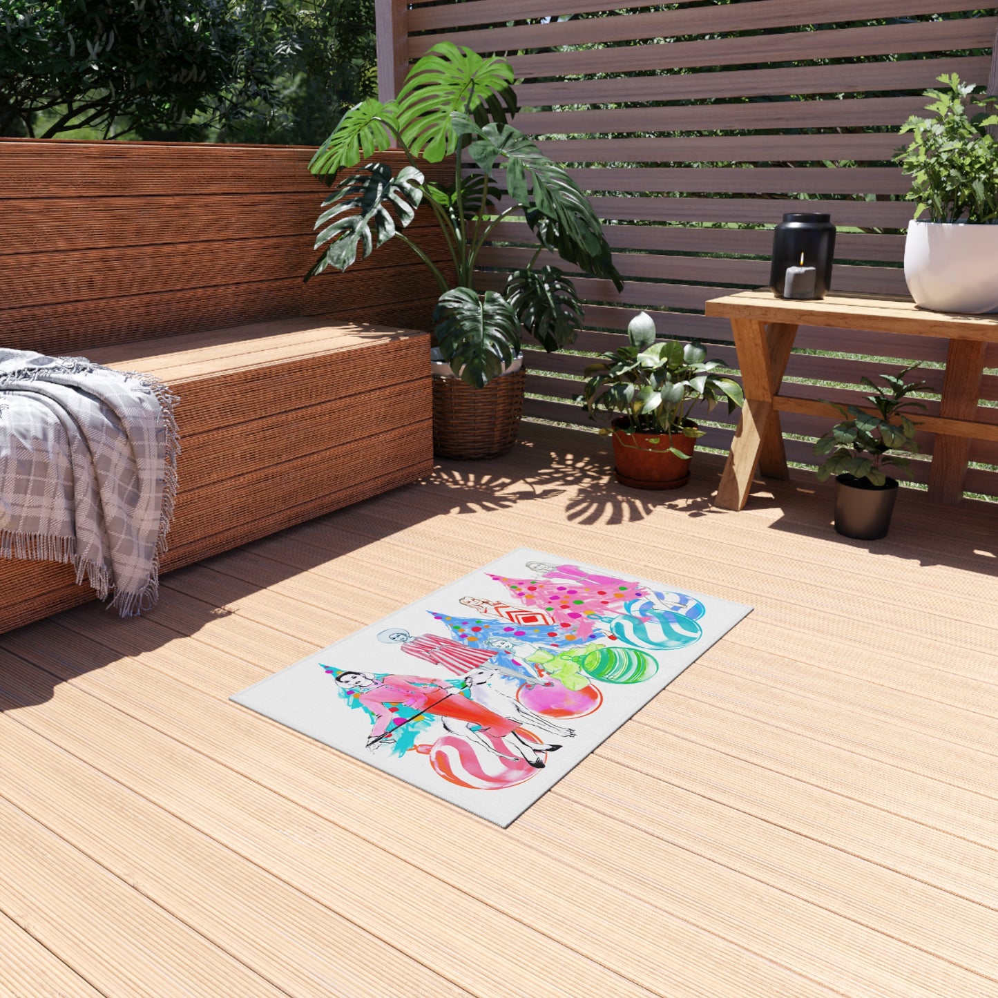 Indoor/Outdoor Rug Christmas Fancy Girl Rug