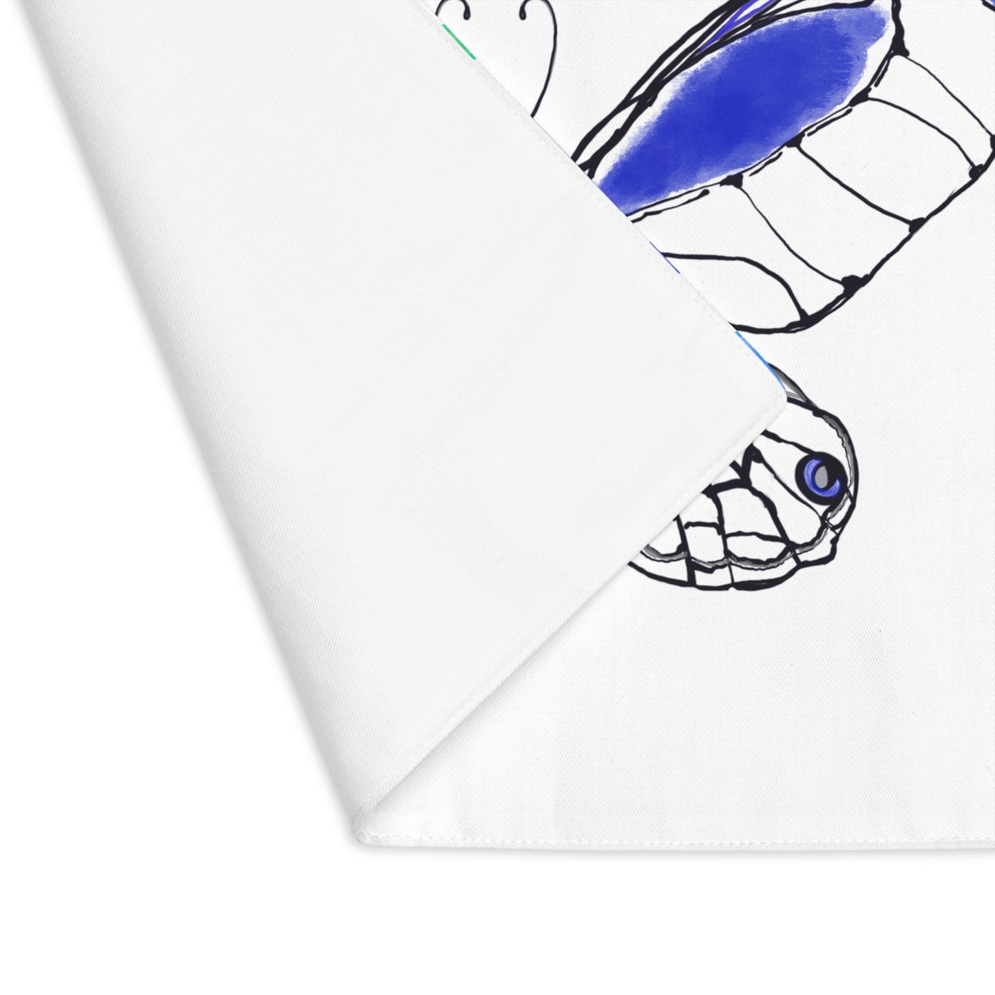 Butterfly Flutterstripe Placemat in Royal Blue with Multi-color Stripe Border (1 pc) cotton