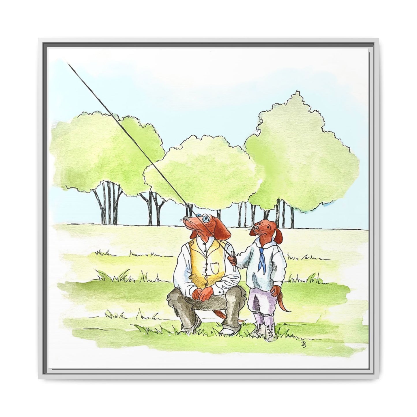 Dogi Fun Matte Canvas Framed